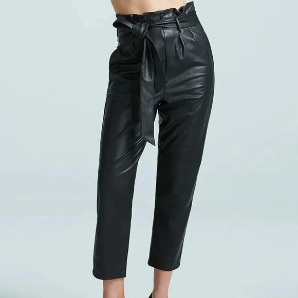Commando Faux Leather Paperbag Pants in Sz: L